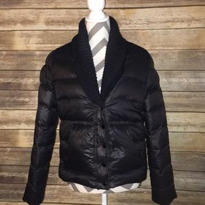 Puffer Jacket with Sweater Collar